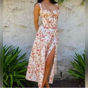 NWT REVOLVE & ANTHROPOLOGIE lovers COMMENSE Peasant Floral Lace Up L